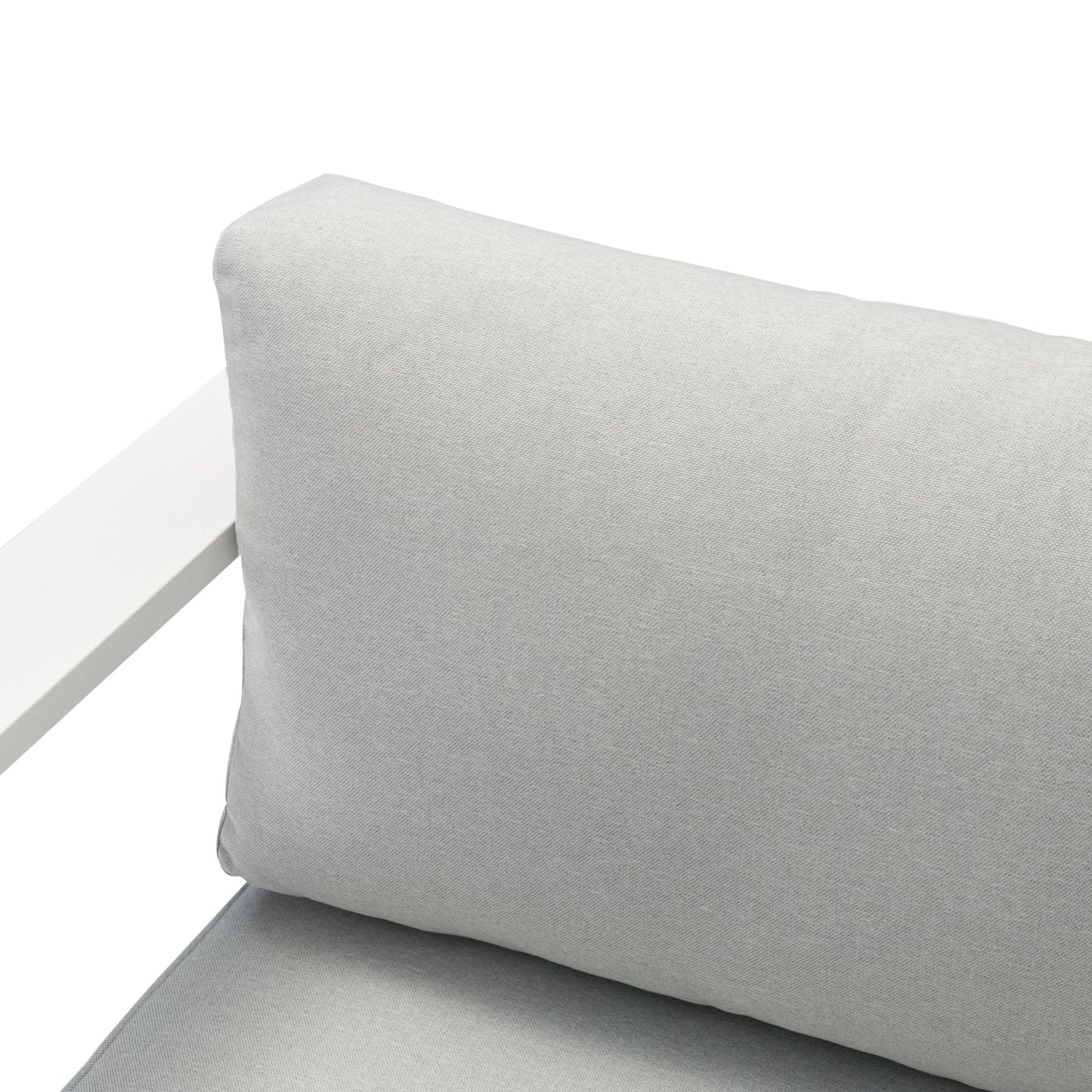 Sofá 3 plazas  Niland aluminio blanco y cojinería gris claro