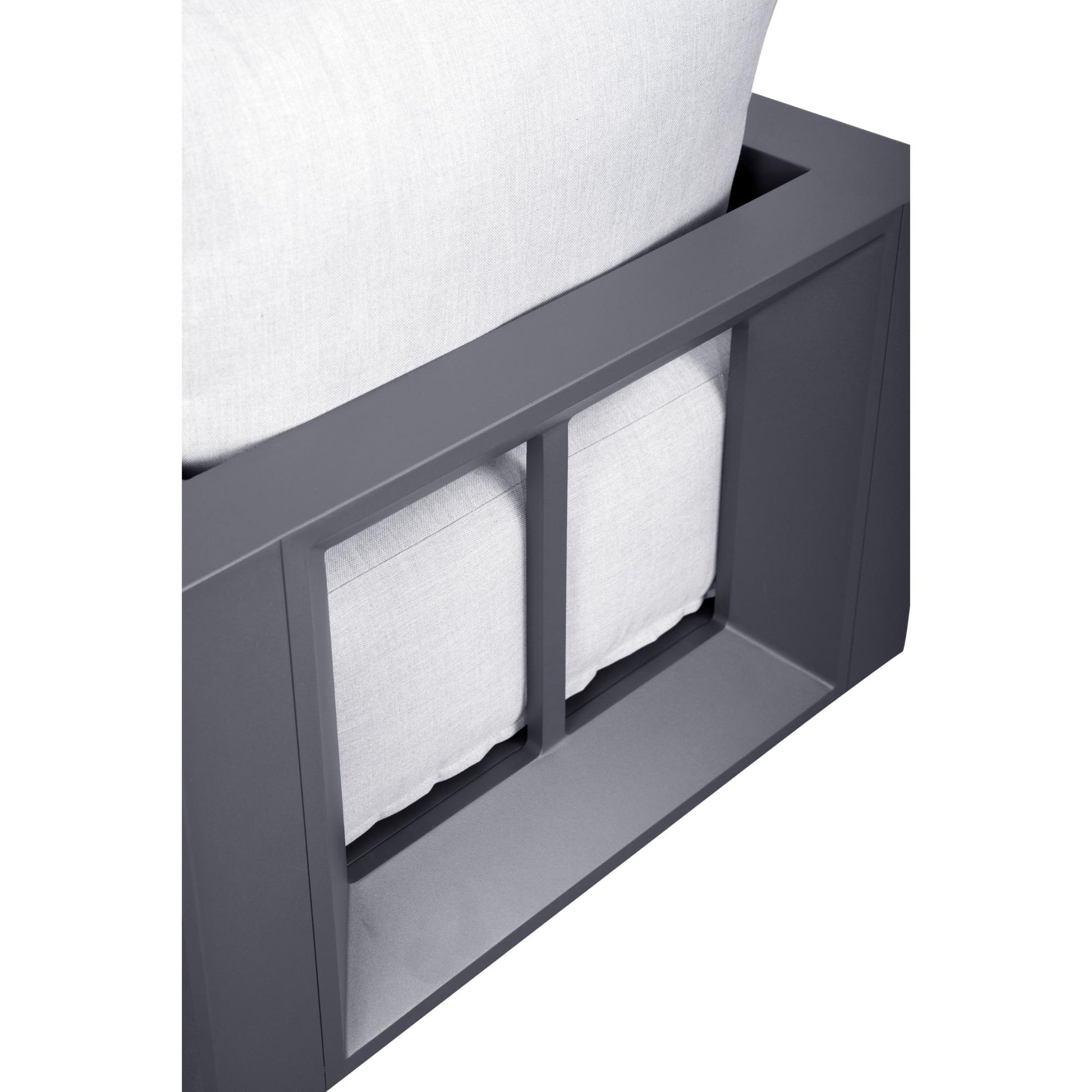 Sofá 1 plaza Onix aluminio antracita cojinería gris medio