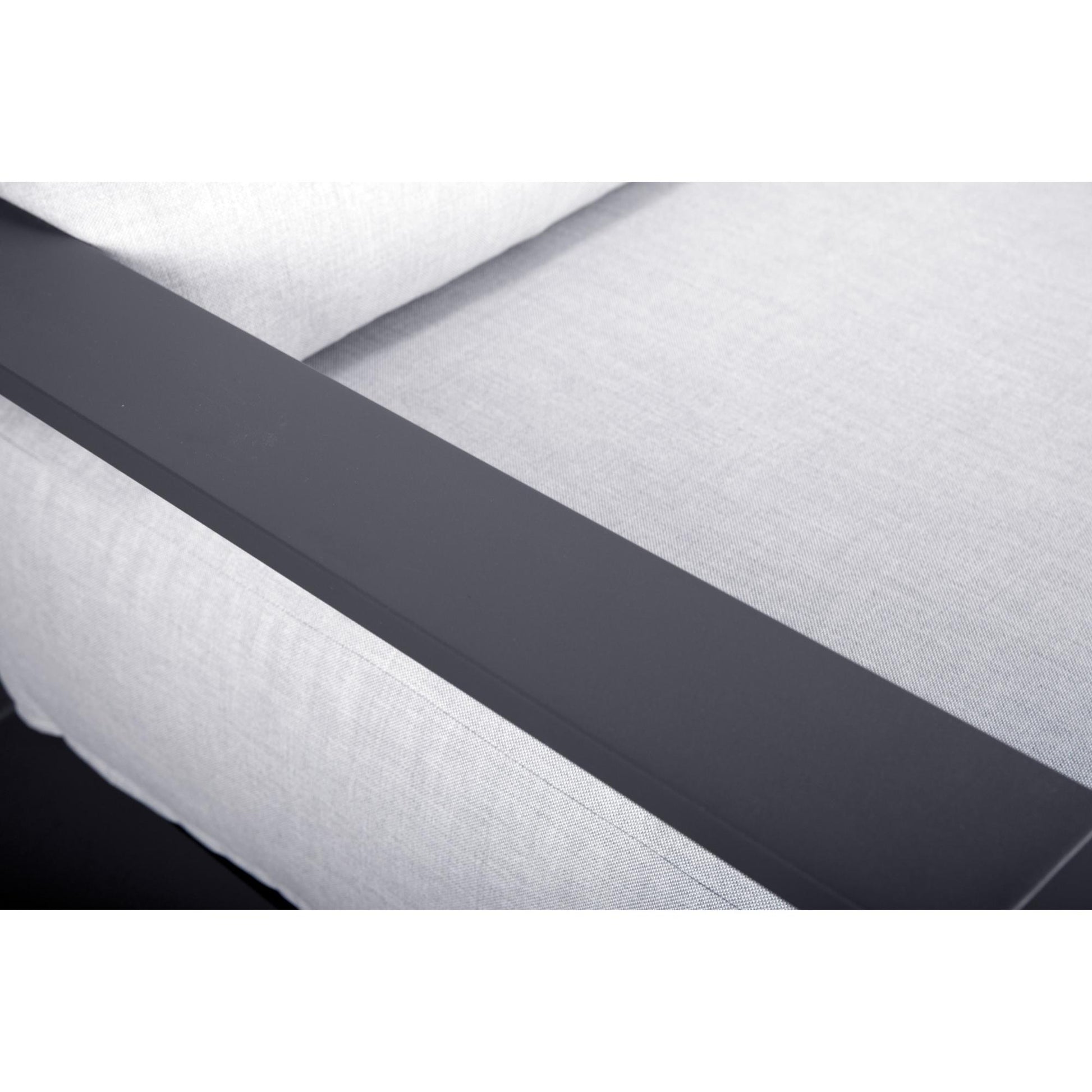 Sofá 1 plaza Onix aluminio antracita cojinería gris medio