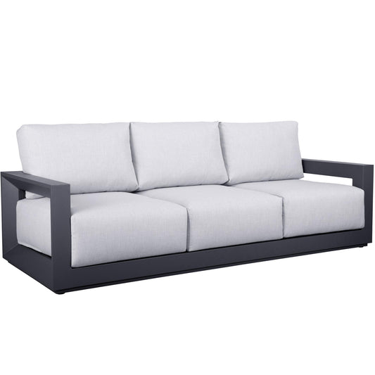 Sofá 3 plazas Onix aluminio antracita cojinería gris medio