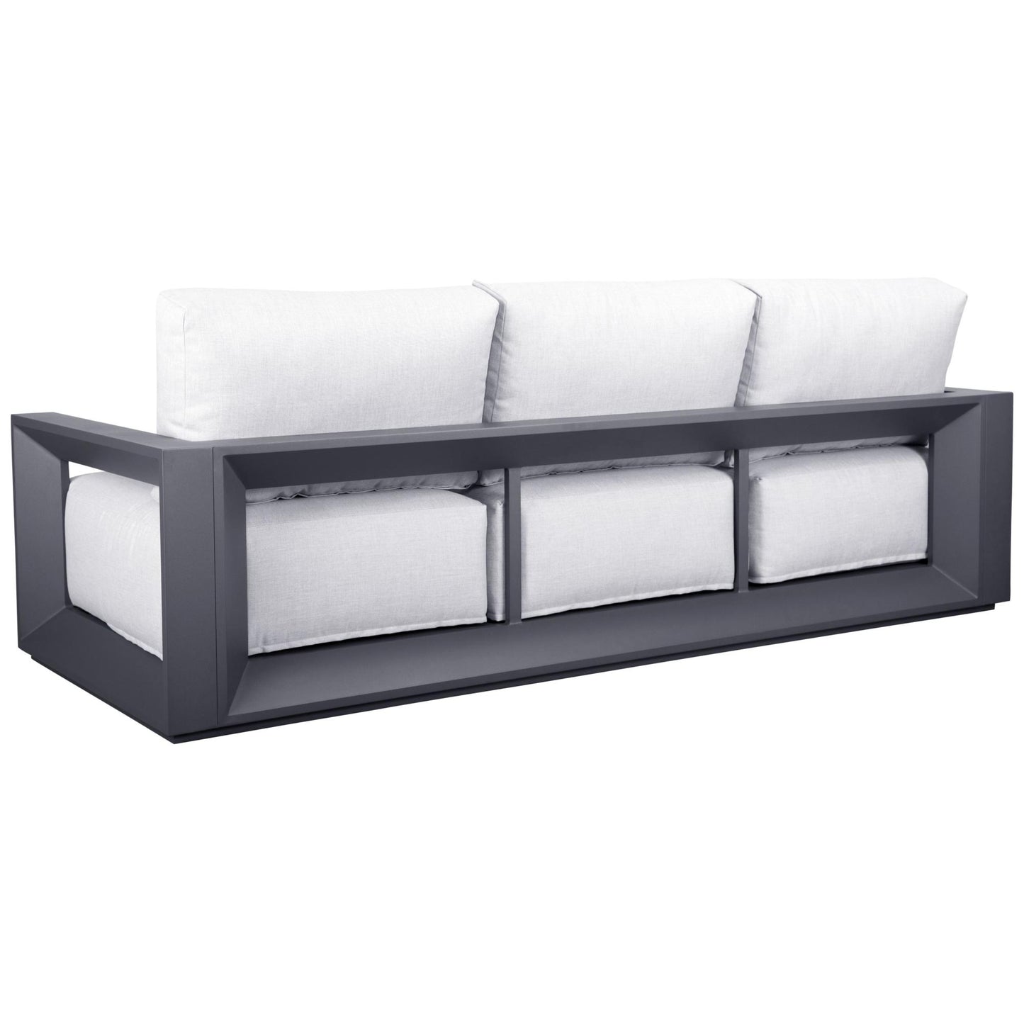 Sofá 3 plazas Onix aluminio antracita cojinería gris medio