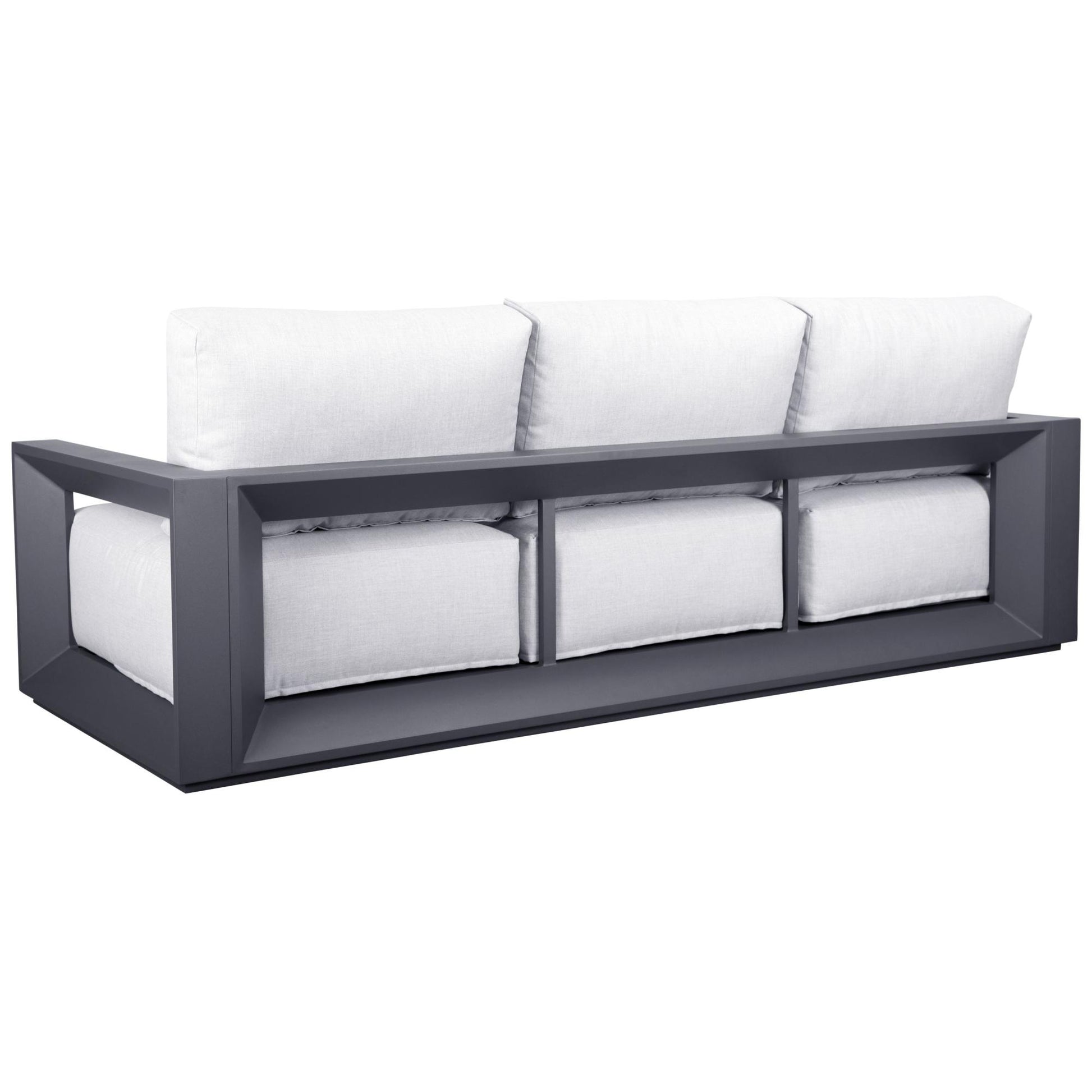 Sofá 3 plazas Onix aluminio antracita cojinería gris medio