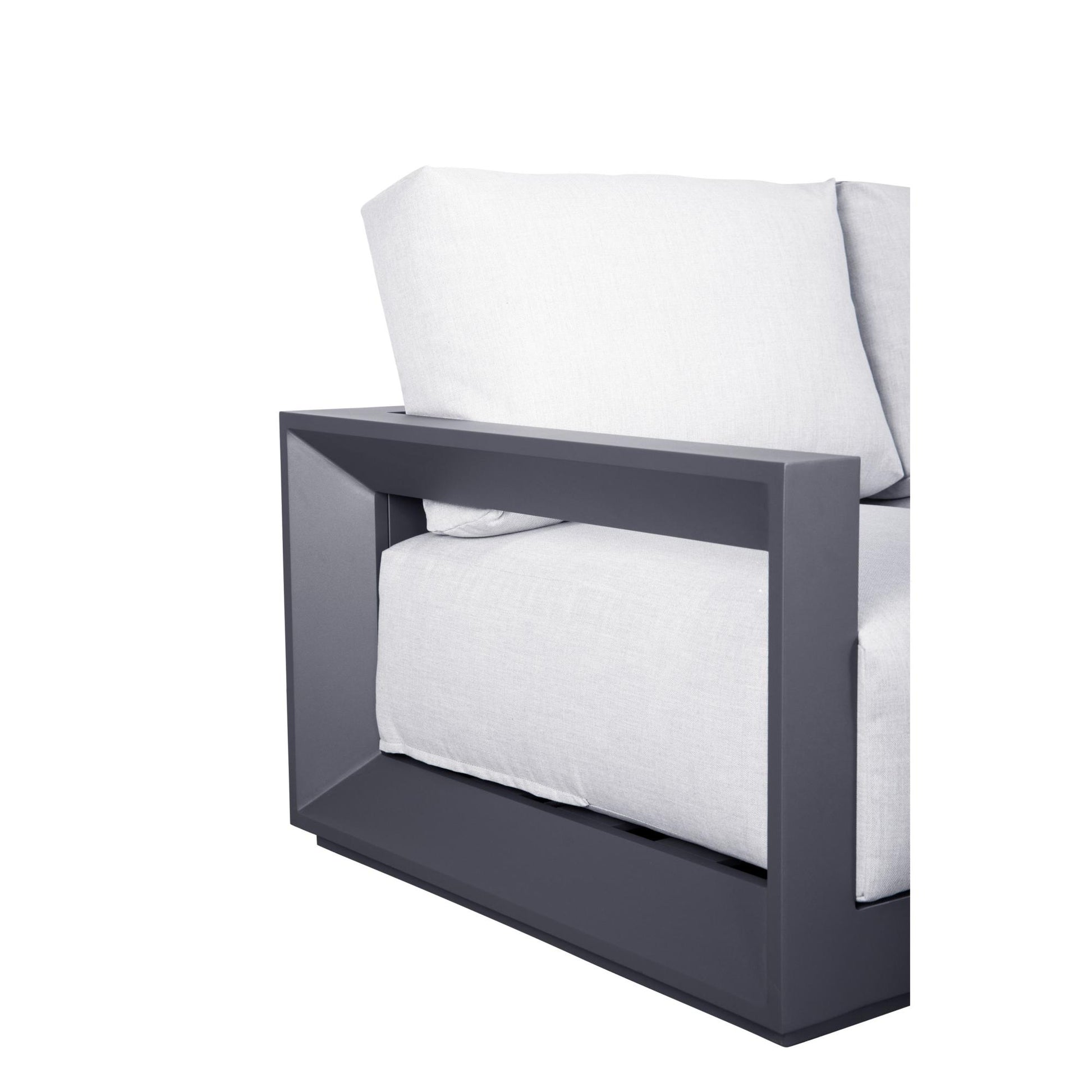 Sofá 3 plazas Onix aluminio antracita cojinería gris medio