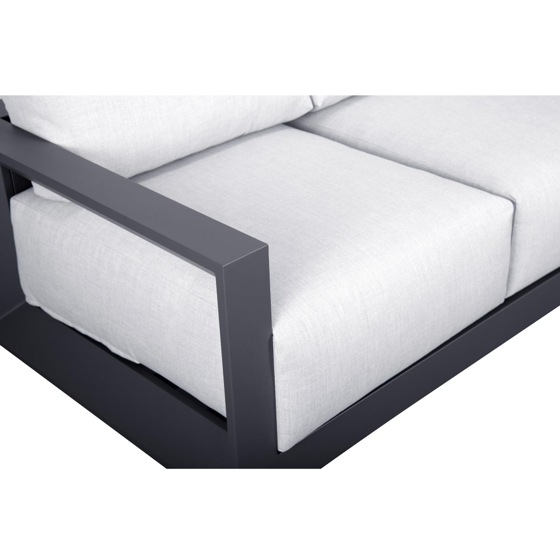 Sofá 3 plazas Onix aluminio antracita cojinería gris medio