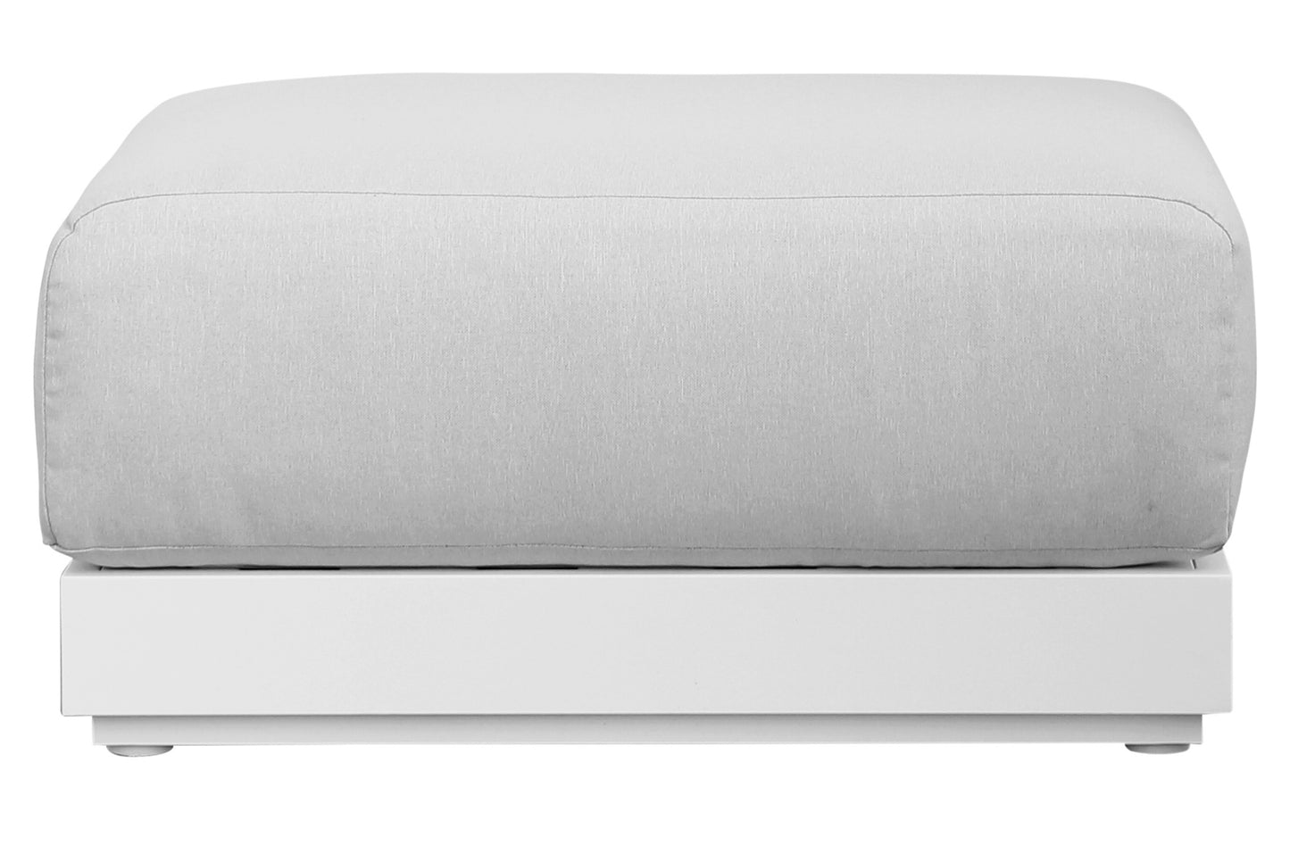 Módulo puff Ágata aluminio blanco cojinería gris claro