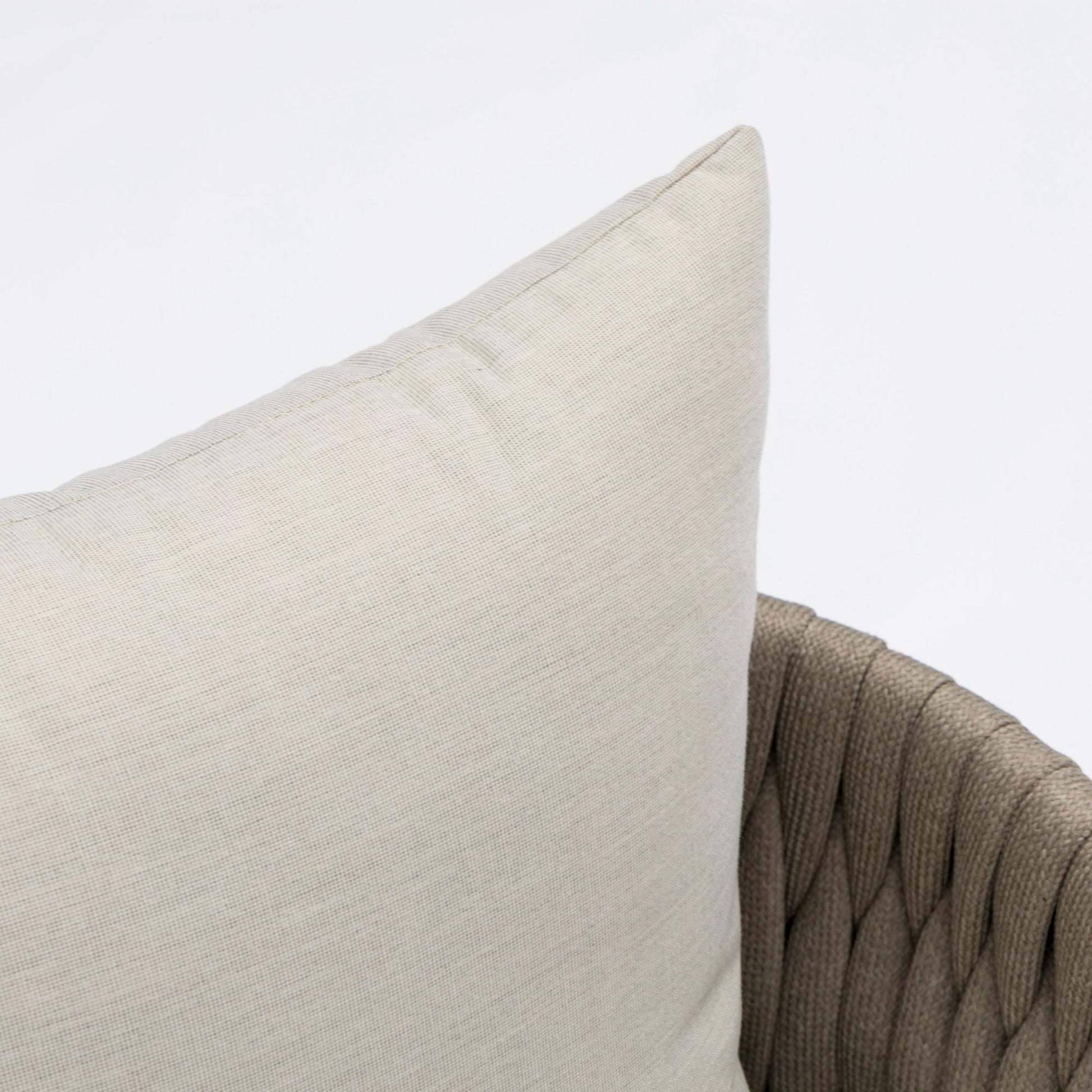 Sofá 1 plaza Anmore aluminio blanco textil  greige