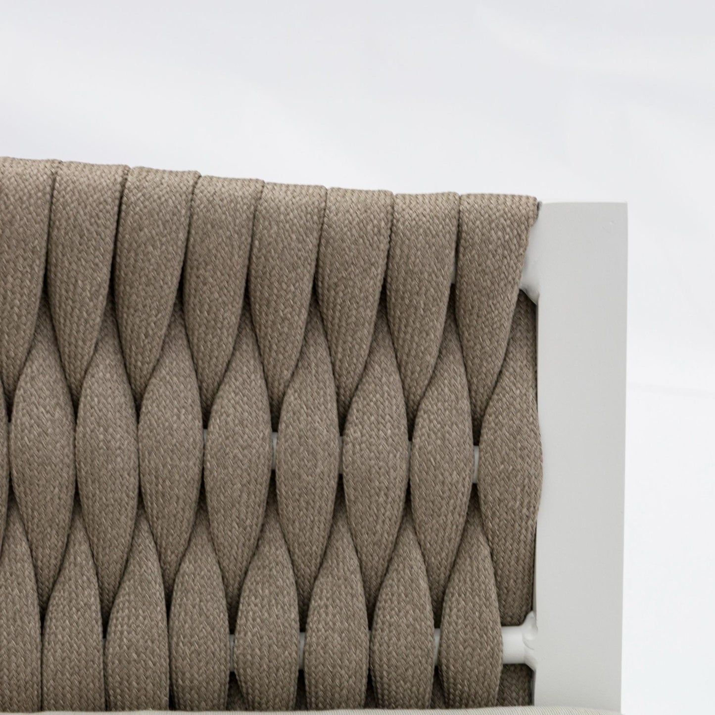 Sofá 1 plaza Anmore aluminio blanco textil  greige