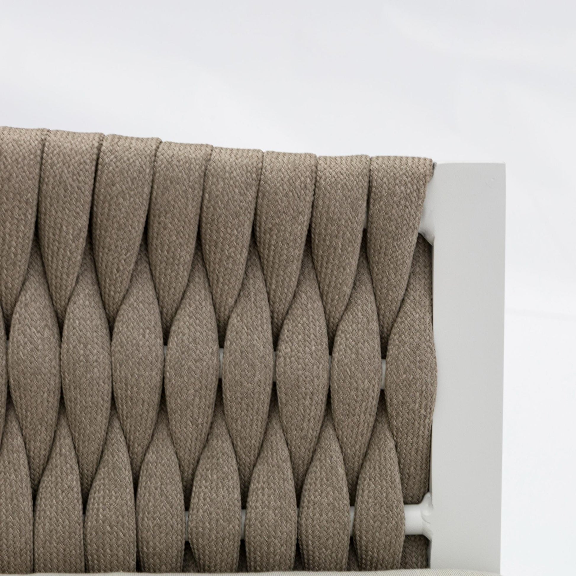 Sofá 1 plaza Anmore aluminio blanco textil  greige