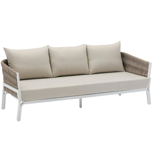 Sofá 3 plazas Anmore aluminio blanco textil  greige