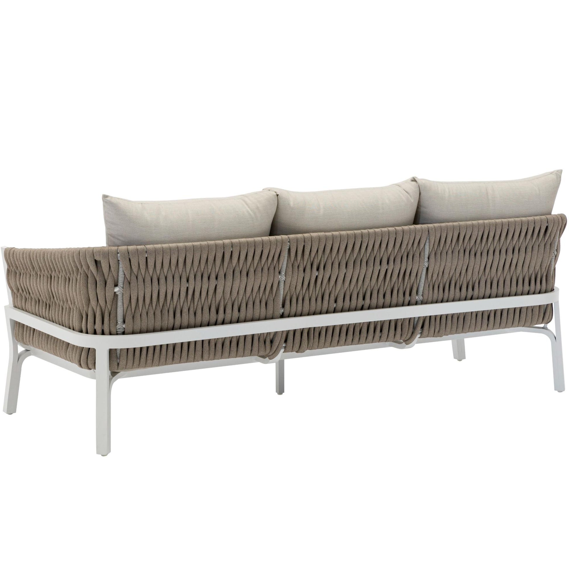 Sofá 3 plazas Anmore aluminio blanco textil  greige
