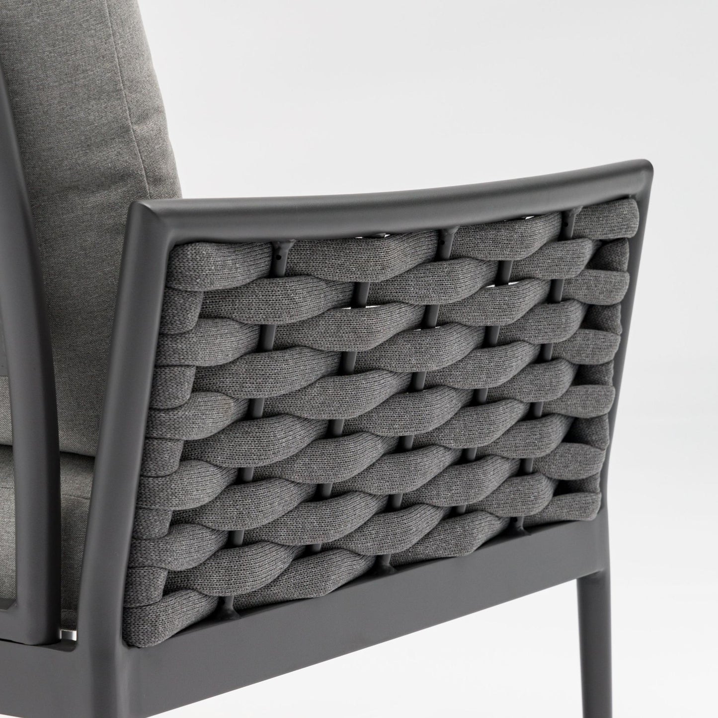 Sofá 2 plazas Walga aluminio antracita cojín gris medio