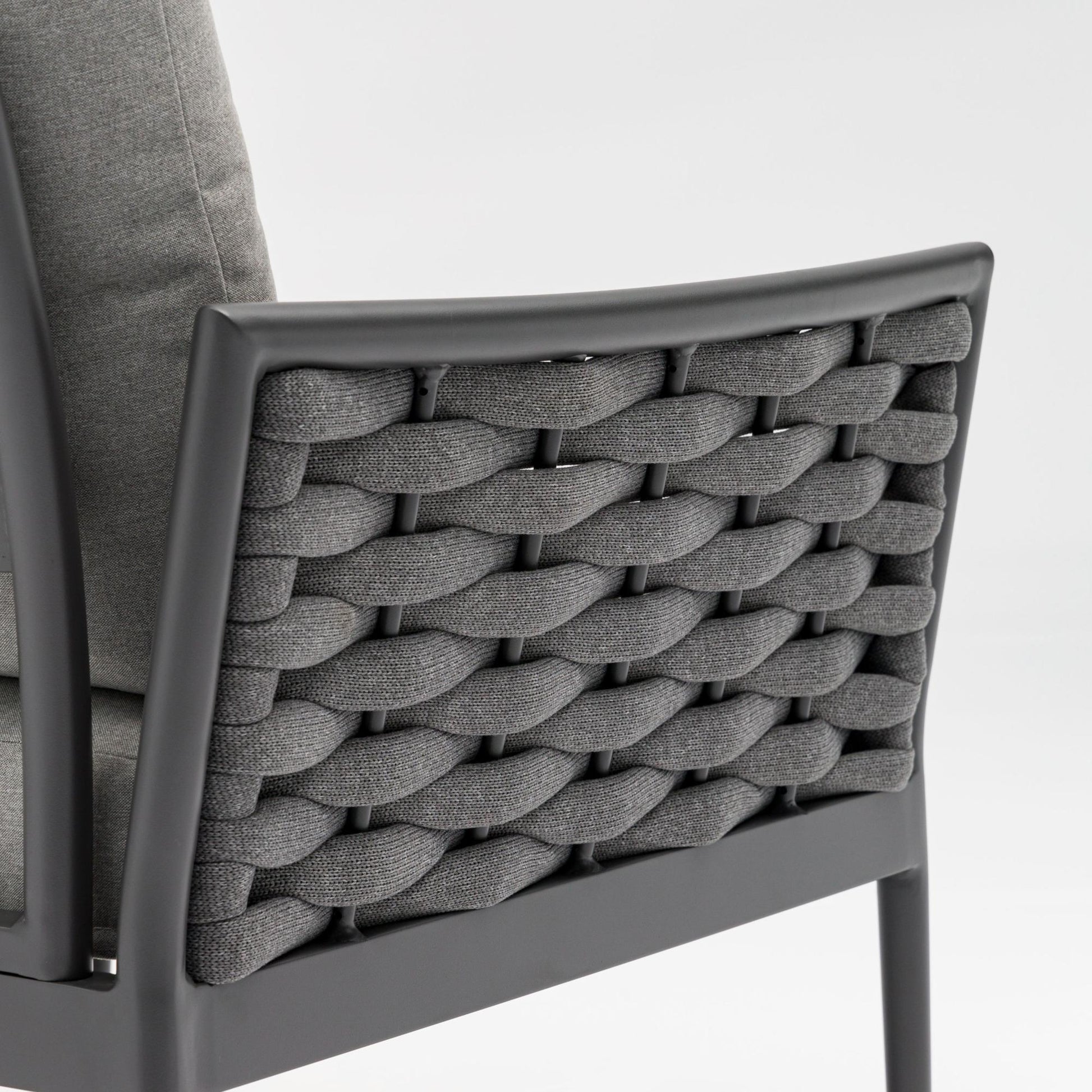 Sofá 2 plazas Walga aluminio antracita cojín gris medio