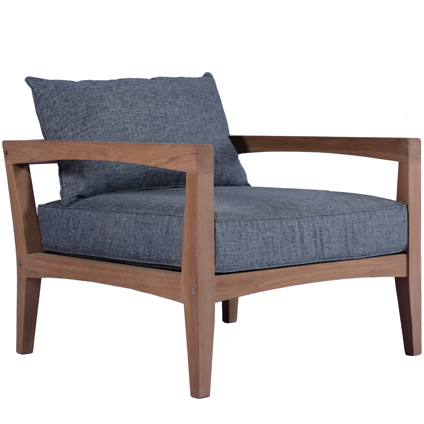 Sofá 1 plaza Roxas con cojinería gris oscuro