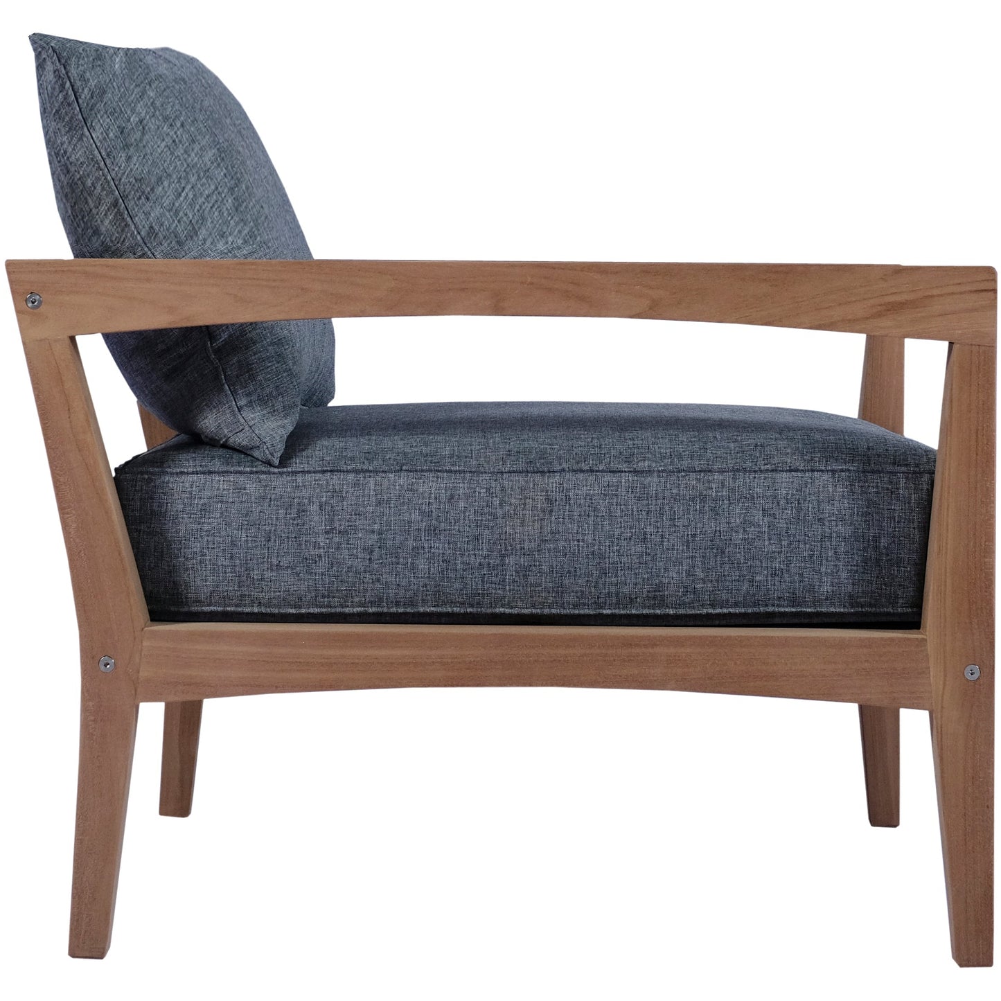 Sofá 1 plaza Roxas con cojinería gris oscuro