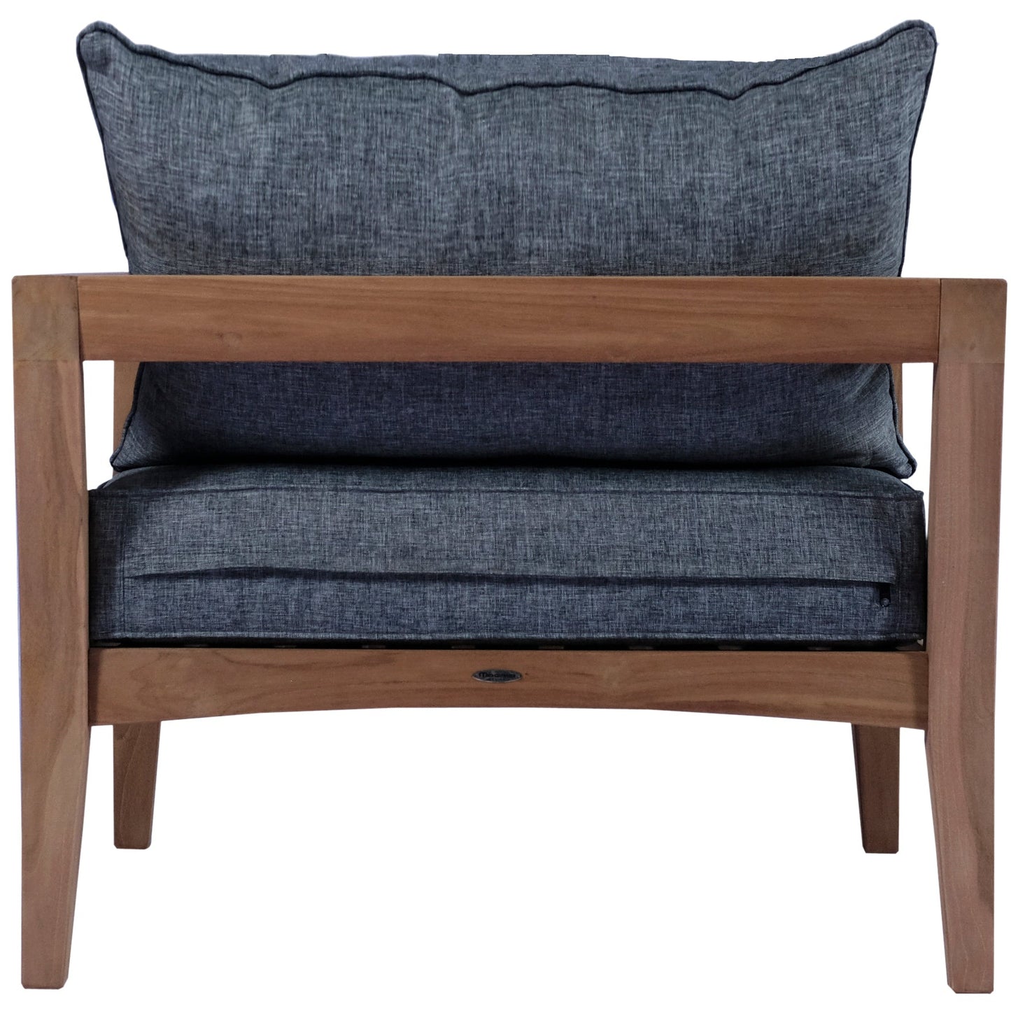 Sofá 1 plaza Roxas con cojinería gris oscuro