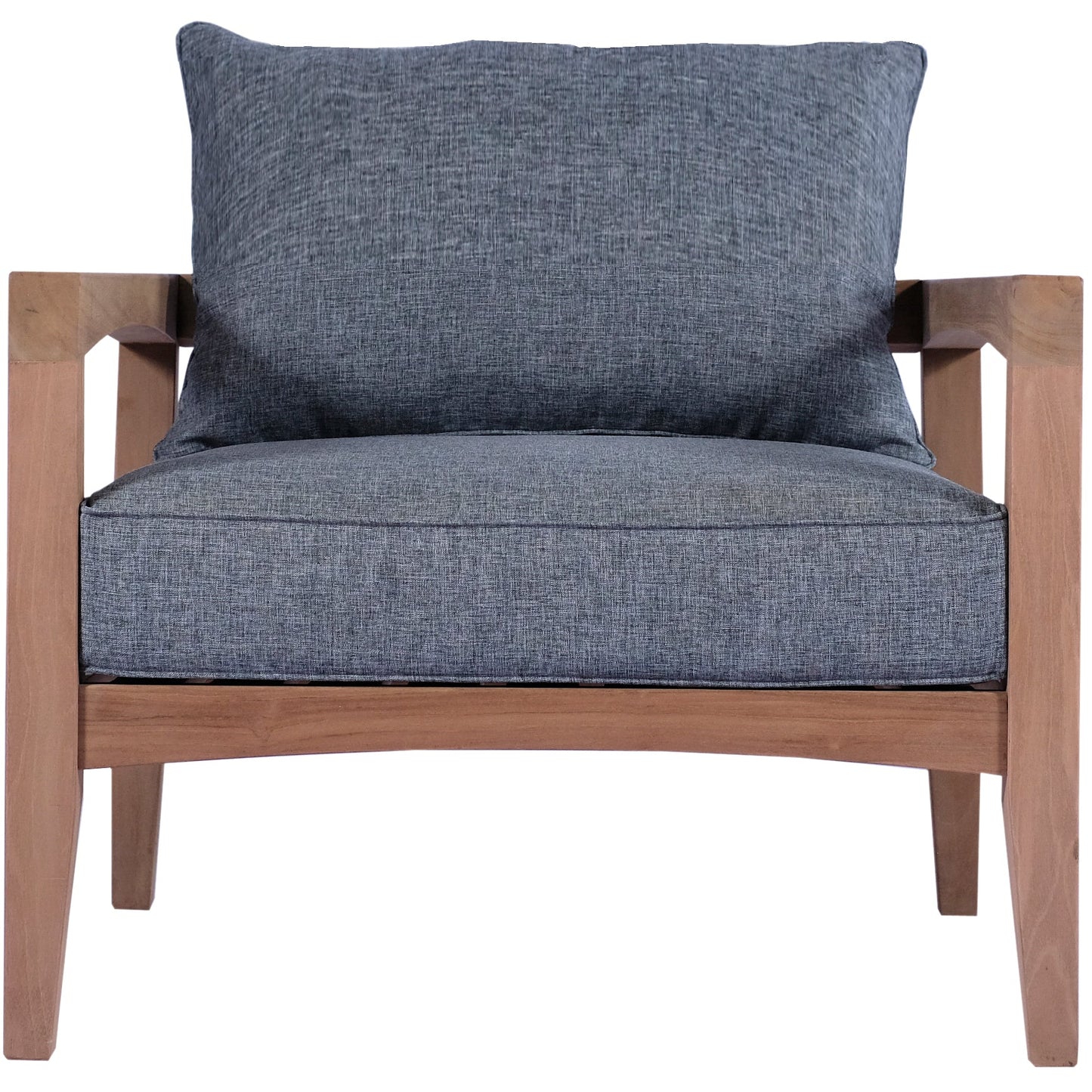 Sofá 1 plaza Roxas con cojinería gris oscuro