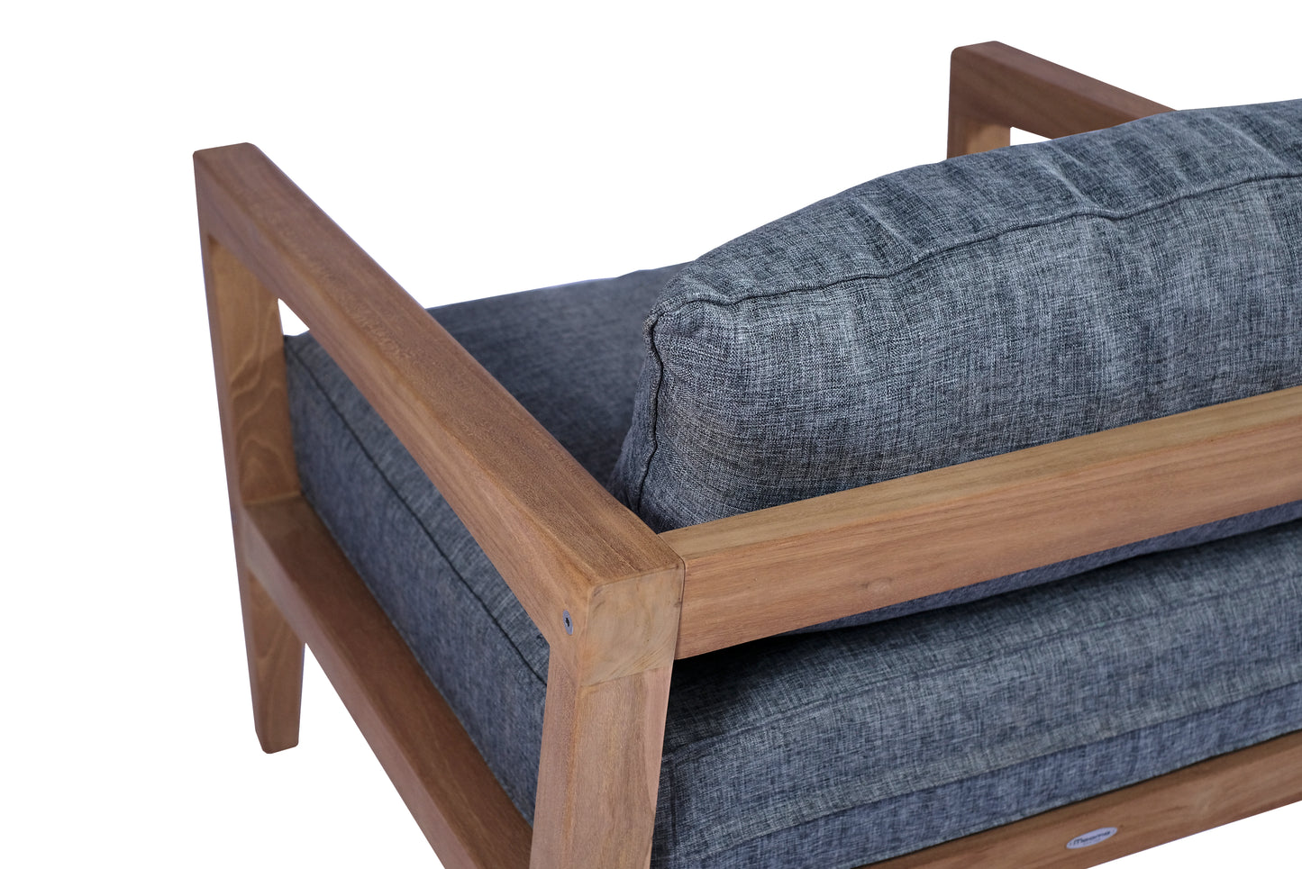 Sofá 1 plaza Roxas con cojinería gris oscuro