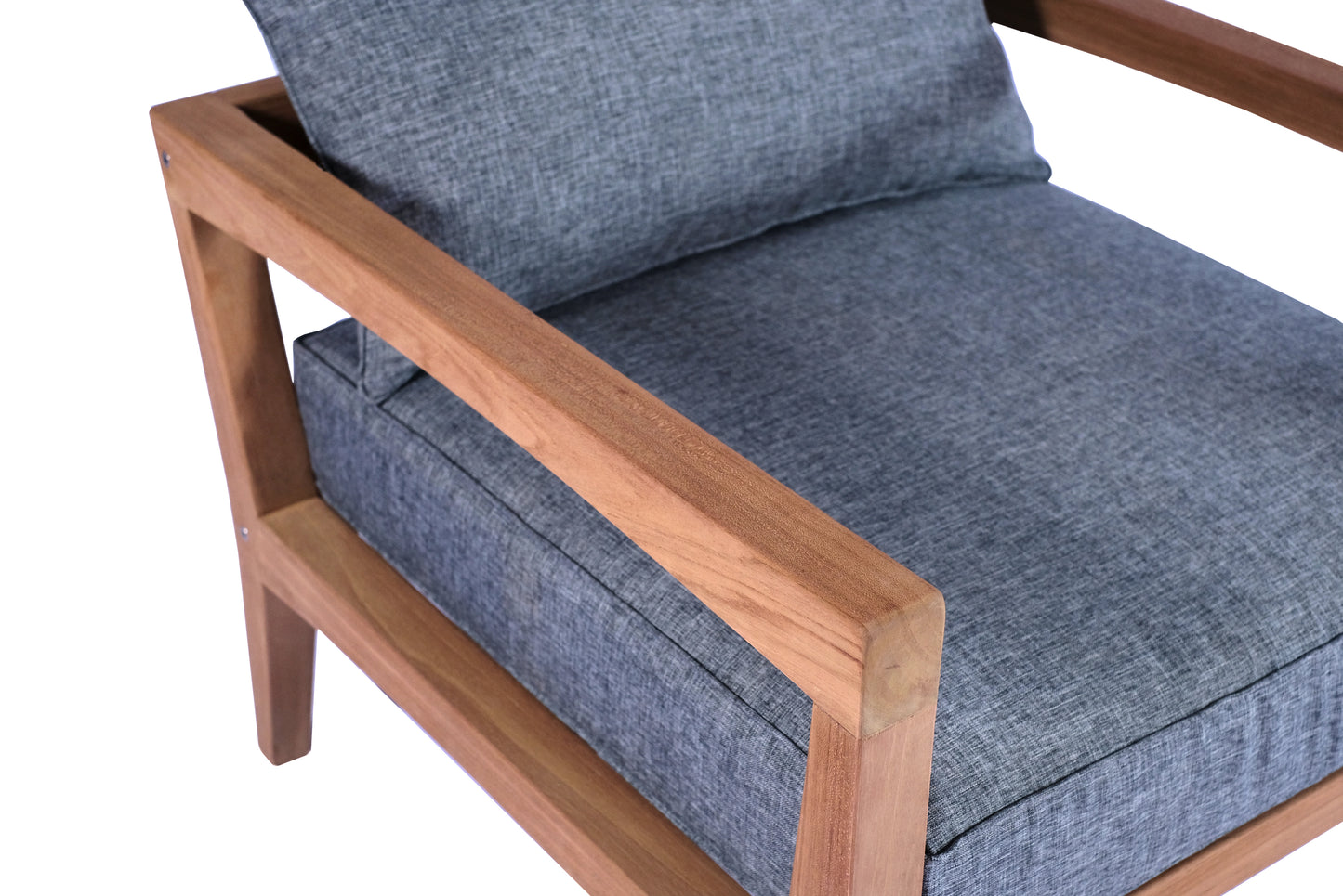 Sofá 1 plaza Roxas con cojinería gris oscuro