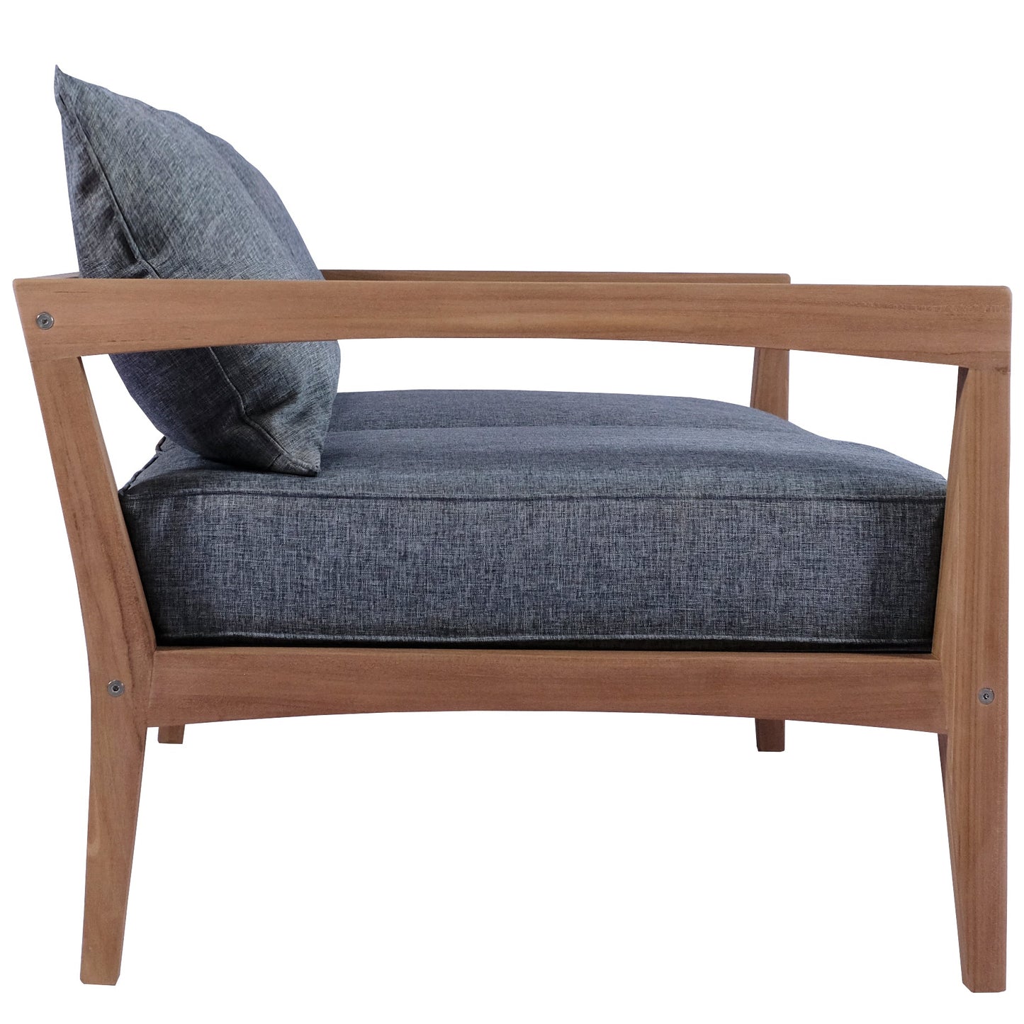 Sofá 2 plazas Roxas con cojinería gris oscuro