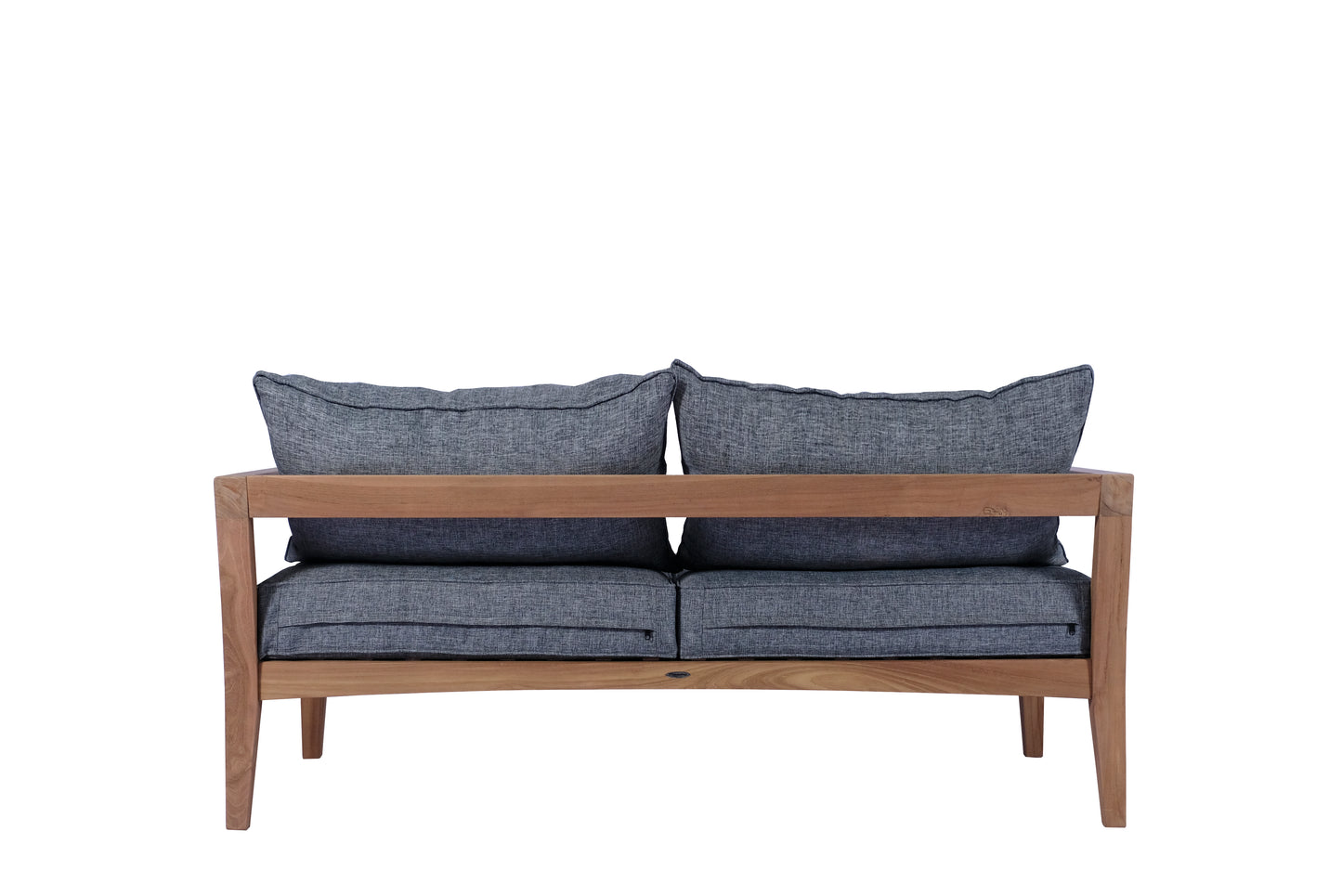 Sofá 2 plazas Roxas con cojinería gris oscuro