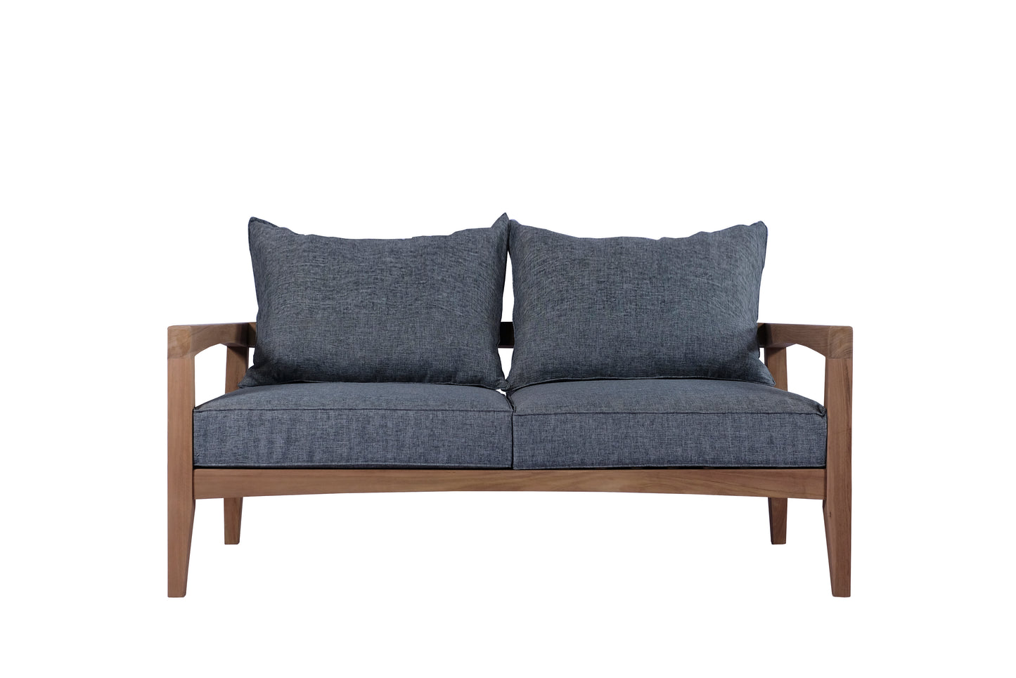 Sofá 2 plazas Roxas con cojinería gris oscuro