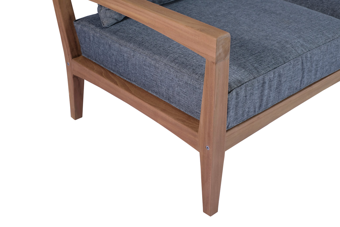 Sofá 2 plazas Roxas con cojinería gris oscuro