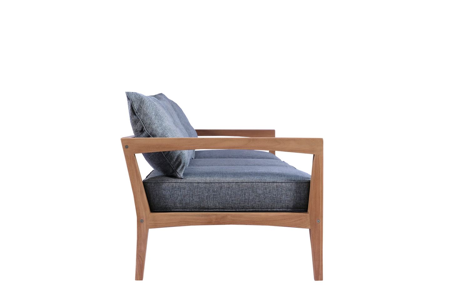 Sofá 3 plazas Roxas con cojinería gris oscuro