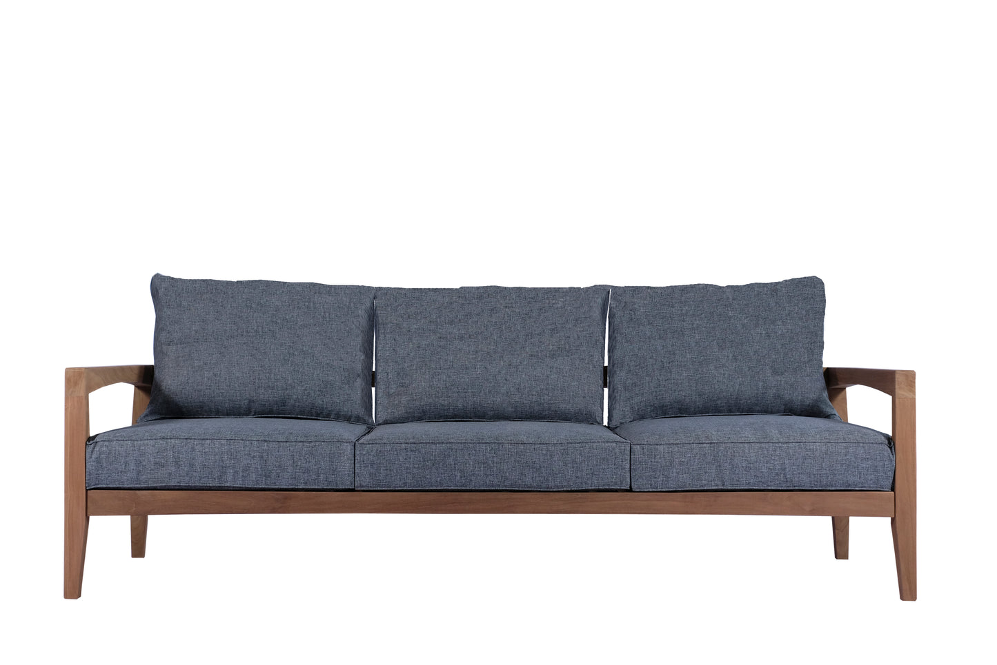 Sofá 3 plazas Roxas con cojinería gris oscuro