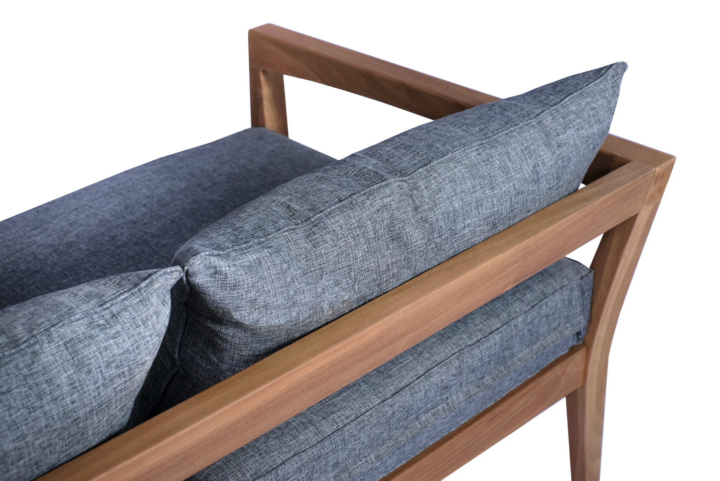 Sofá 3 plazas Roxas con cojinería gris oscuro