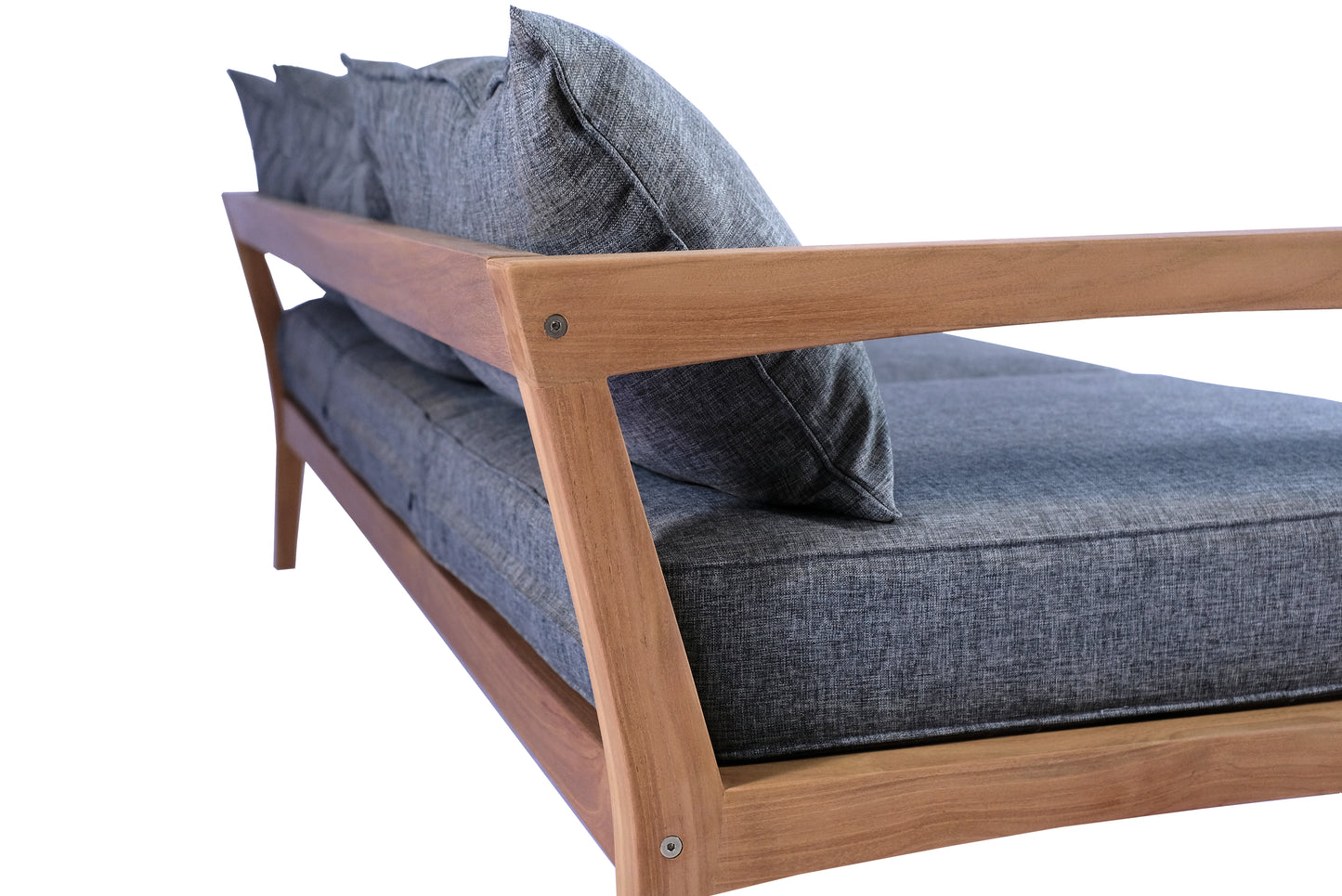 Sofá 3 plazas Roxas con cojinería gris oscuro