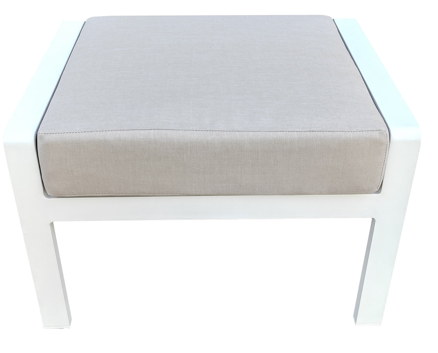 Reposapiés Gales aluminio blanco con cojín gris claro