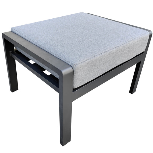 Reposapiés Albury aluminio antracita con cojín gris oscuro