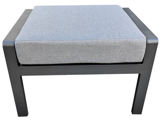 Reposapiés Albury aluminio antracita con cojín gris oscuro