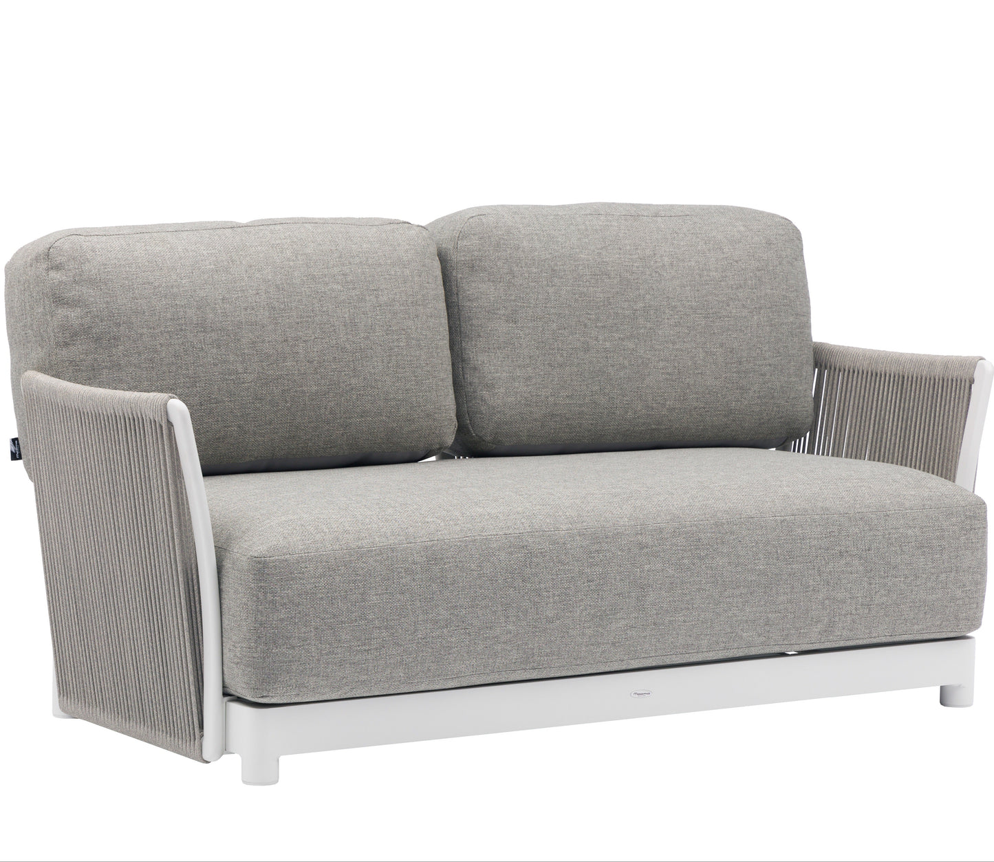 Sofá 2 plazas Silai aluminio blanco textil gris medio