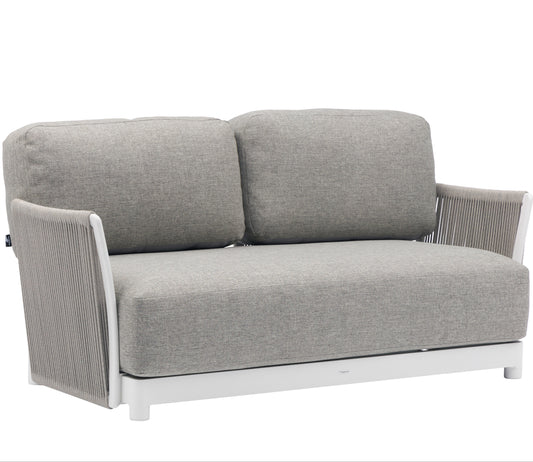 Sofá 2 plazas Silai aluminio blanco textil gris medio