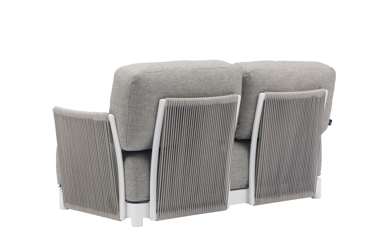 Sofá 2 plazas Silai aluminio blanco textil gris medio