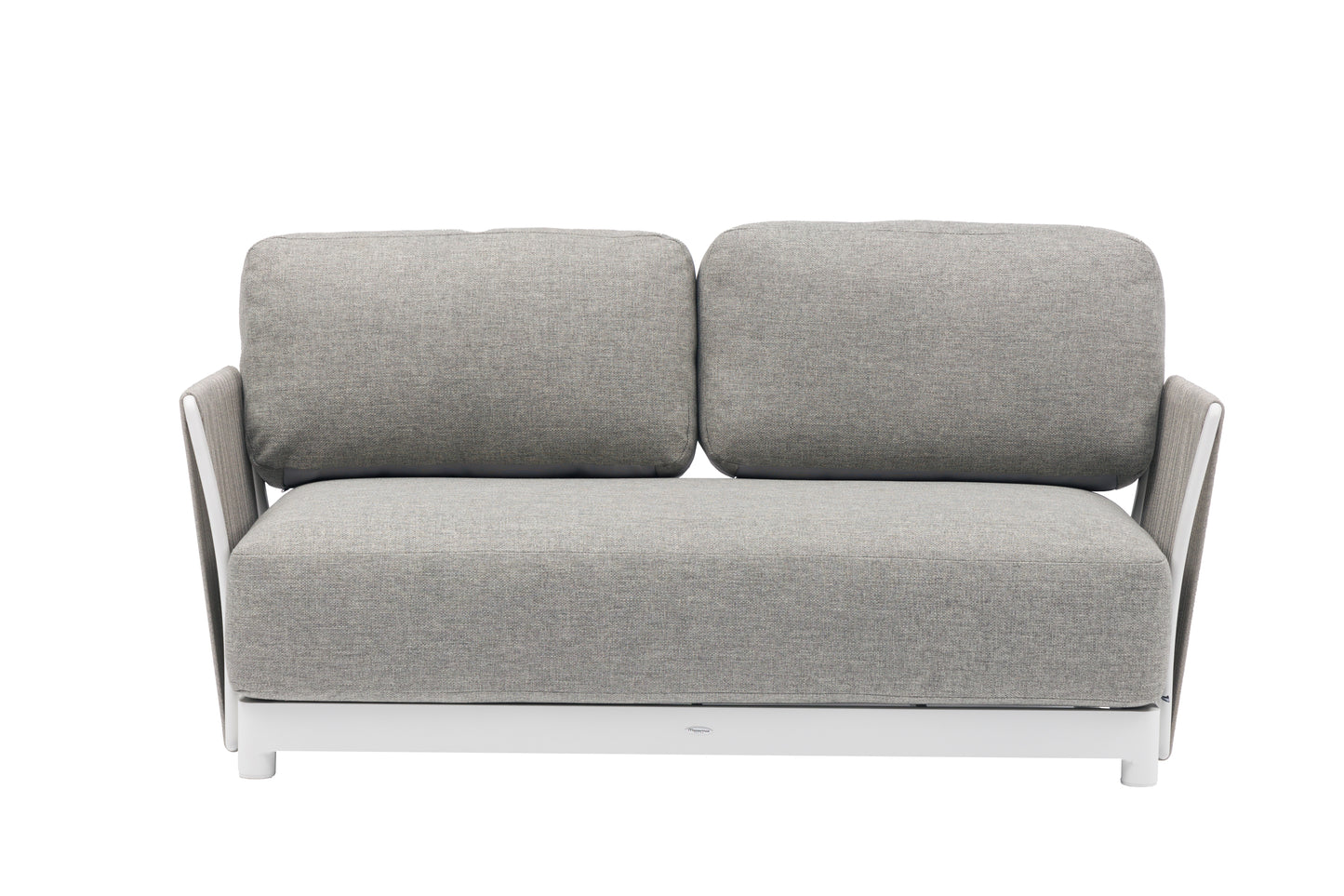 Sofá 2 plazas Silai aluminio blanco textil gris medio