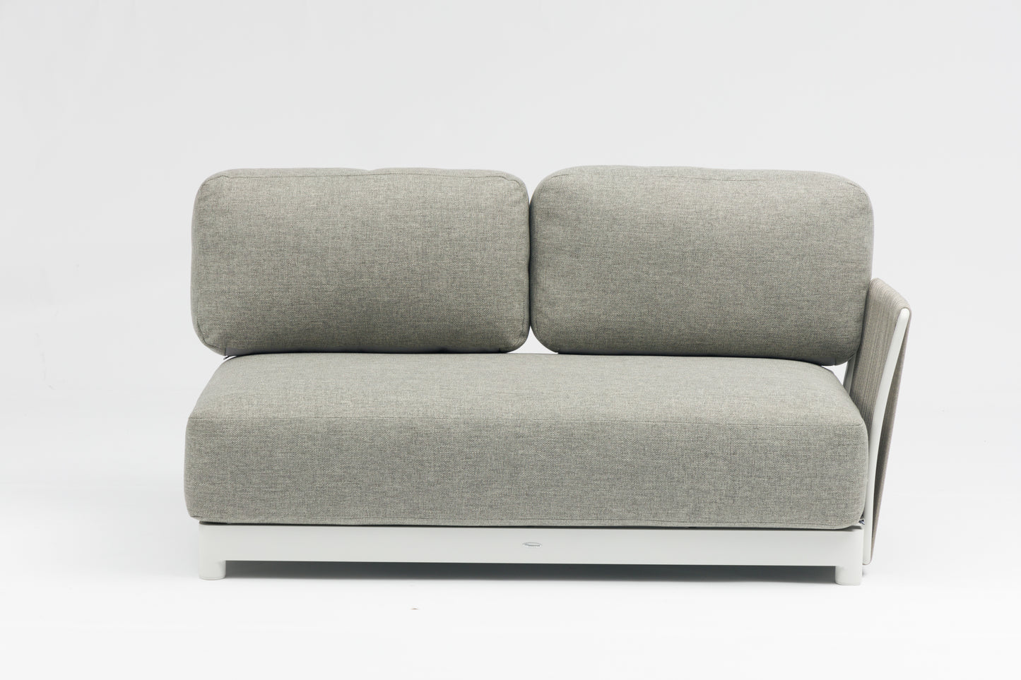 Sofá 2 plazas Silai aluminio blanco textil gris medio