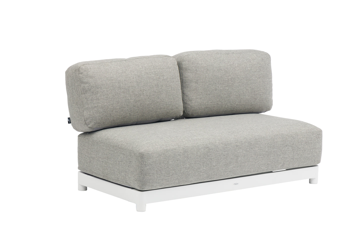 Sofá 2 plazas Silai aluminio blanco textil gris medio