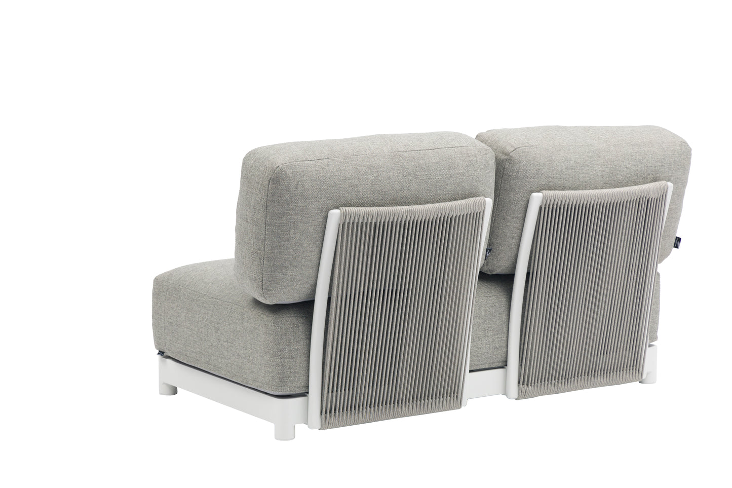 Sofá 2 plazas Silai aluminio blanco textil gris medio