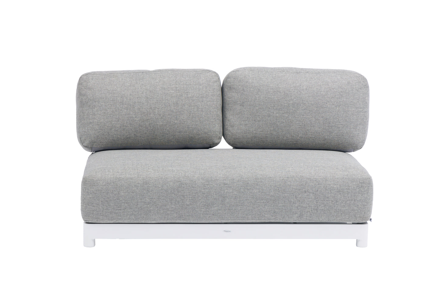 Sofá 2 plazas Silai aluminio blanco textil gris medio