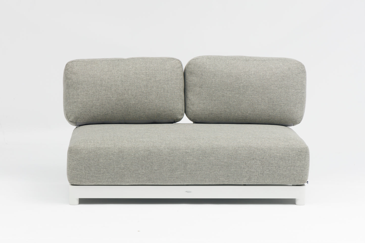 Sofá 2 plazas Silai aluminio blanco textil gris medio