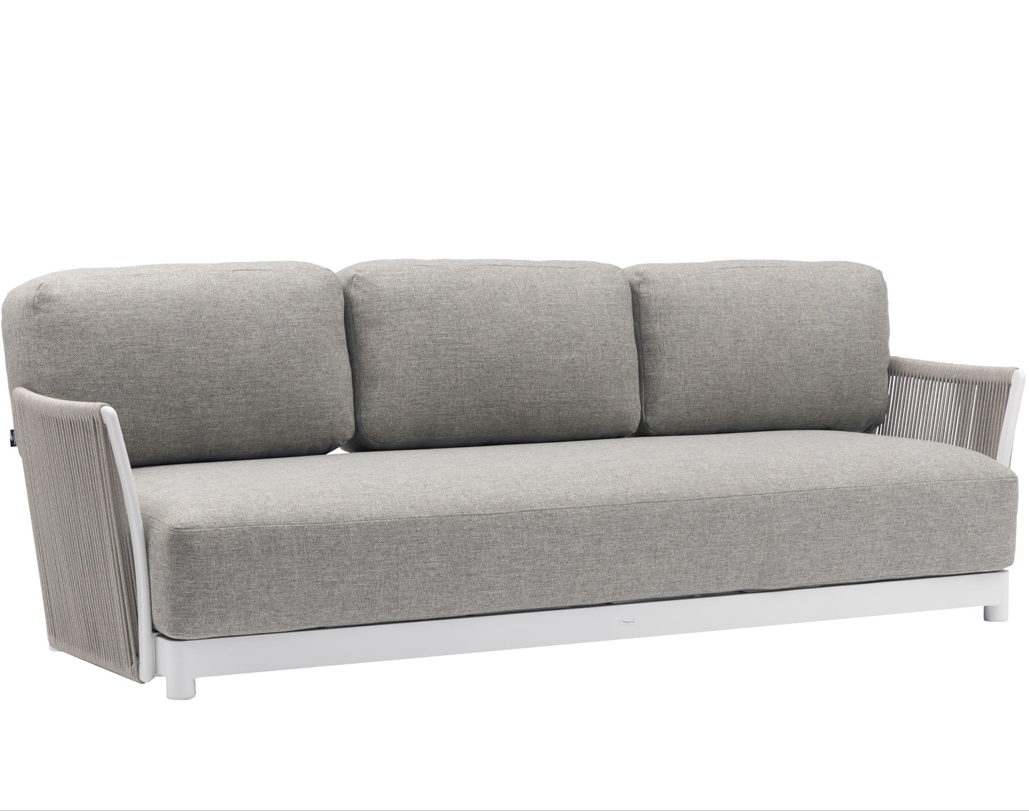 Sofá 3 plazas Silai aluminio blanco textil gris medio