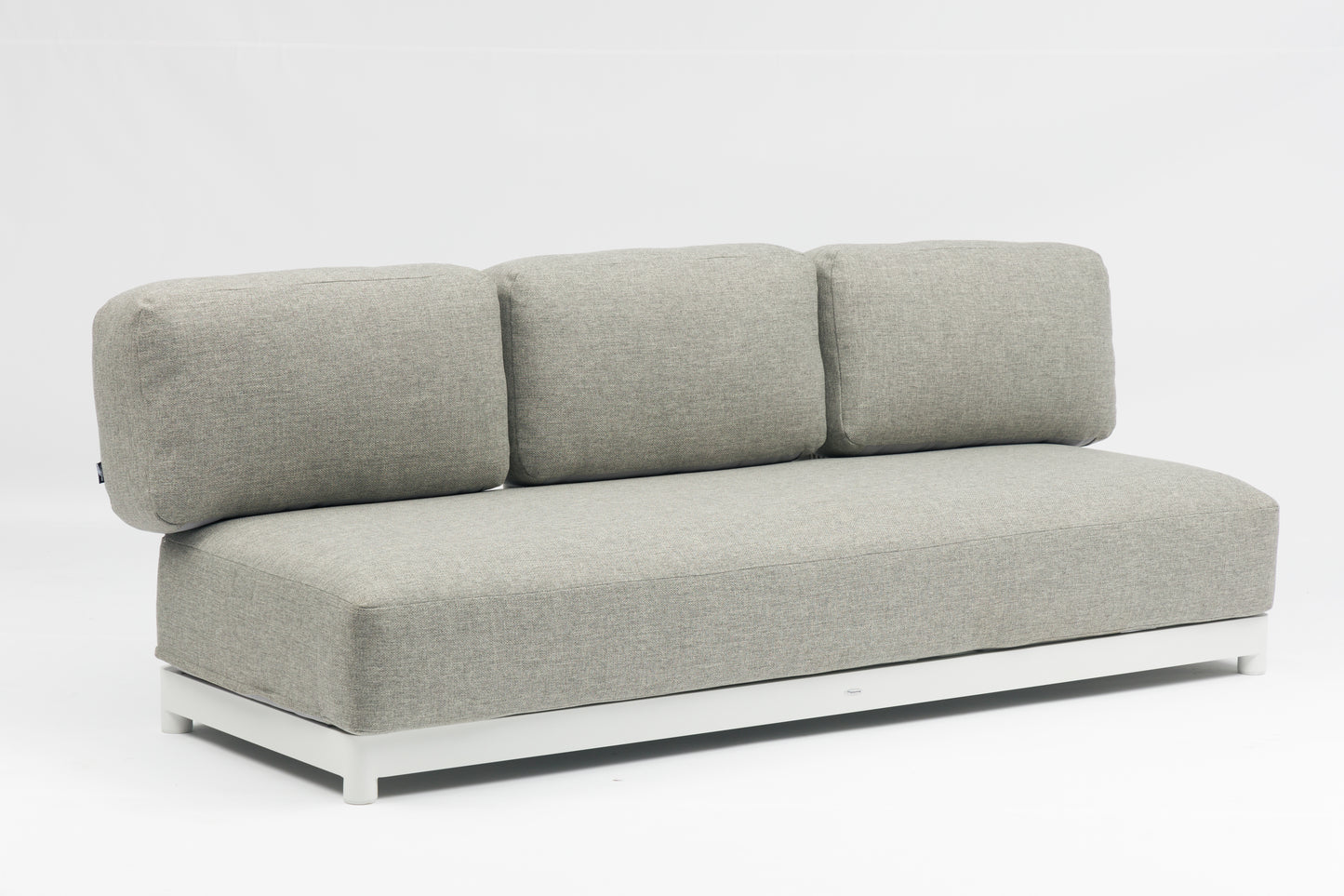 Sofá 3 plazas Silai aluminio blanco textil gris medio