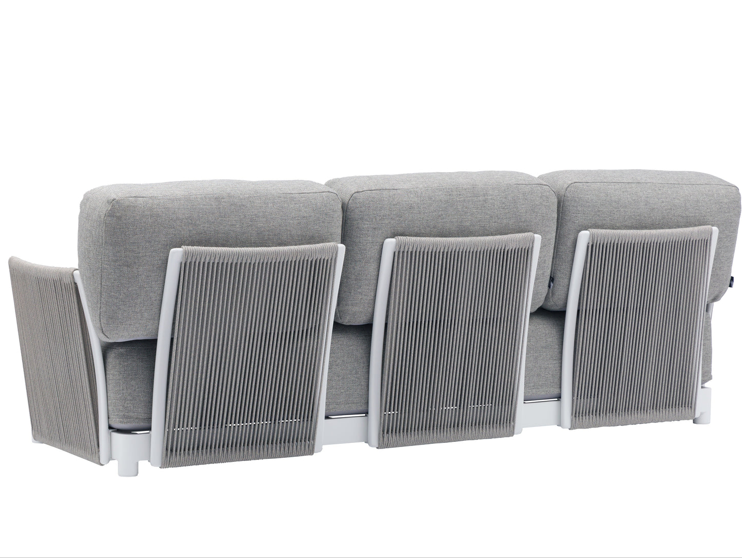 Sofá 3 plazas Silai aluminio blanco textil gris medio