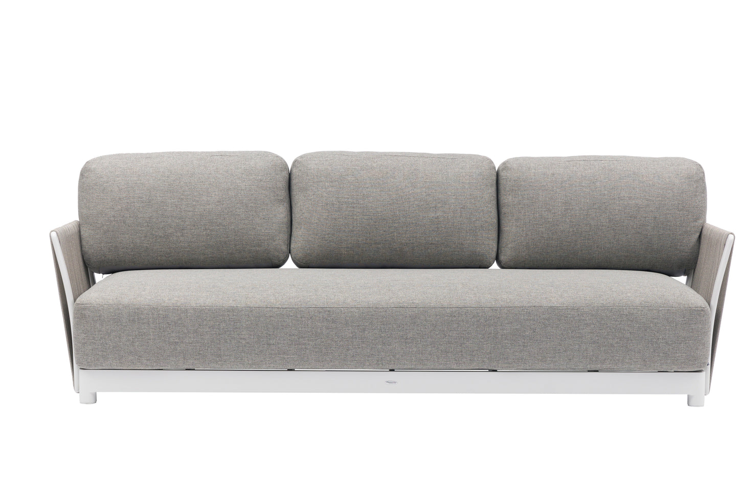 Sofá 3 plazas Silai aluminio blanco textil gris medio