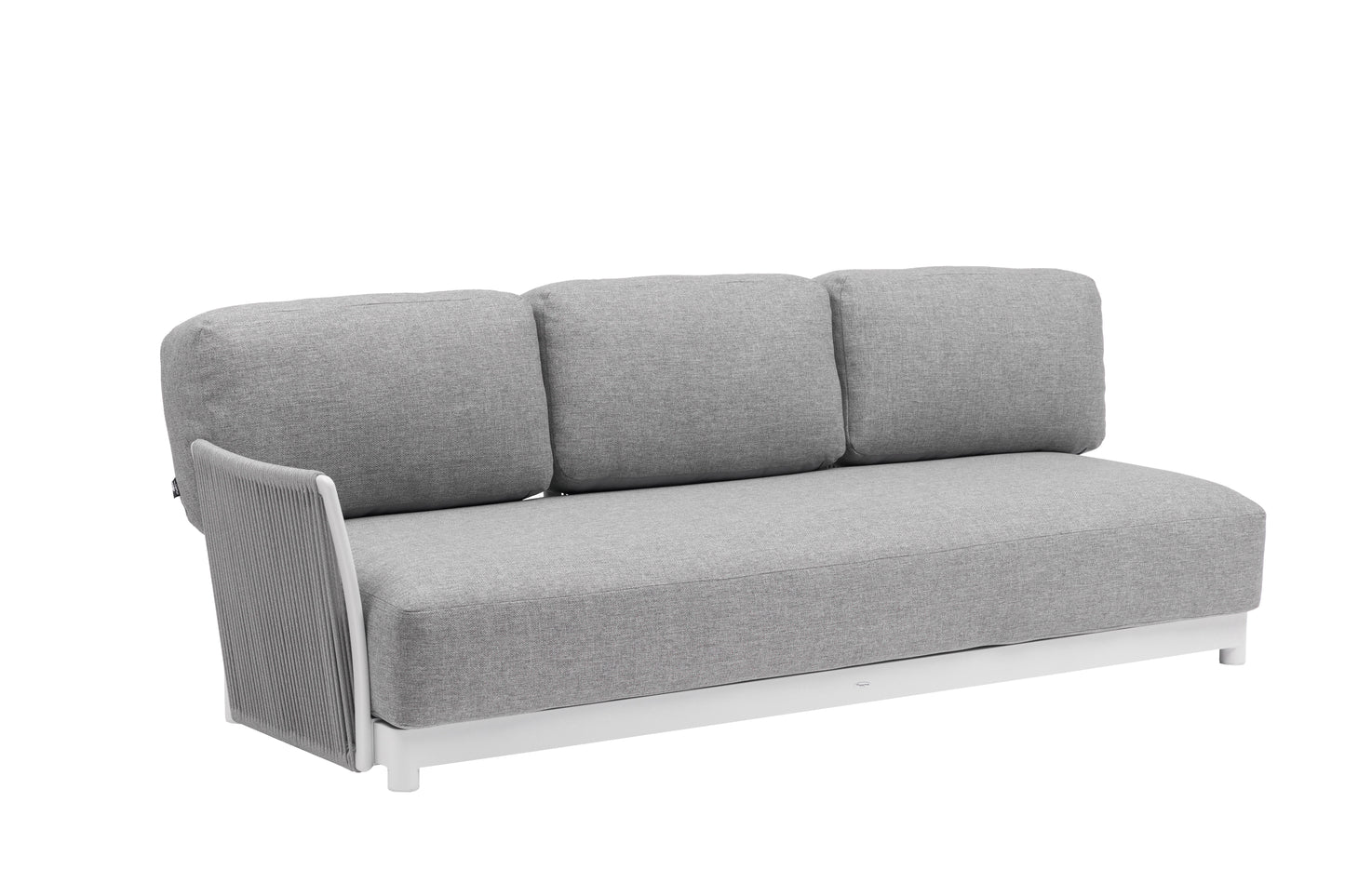 Sofá 3 plazas Silai aluminio blanco textil gris medio