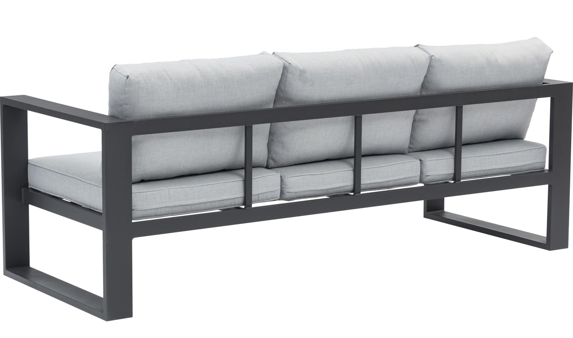 Sofá 3 plazas  Niland aluminio antracita y cojinería gris medio