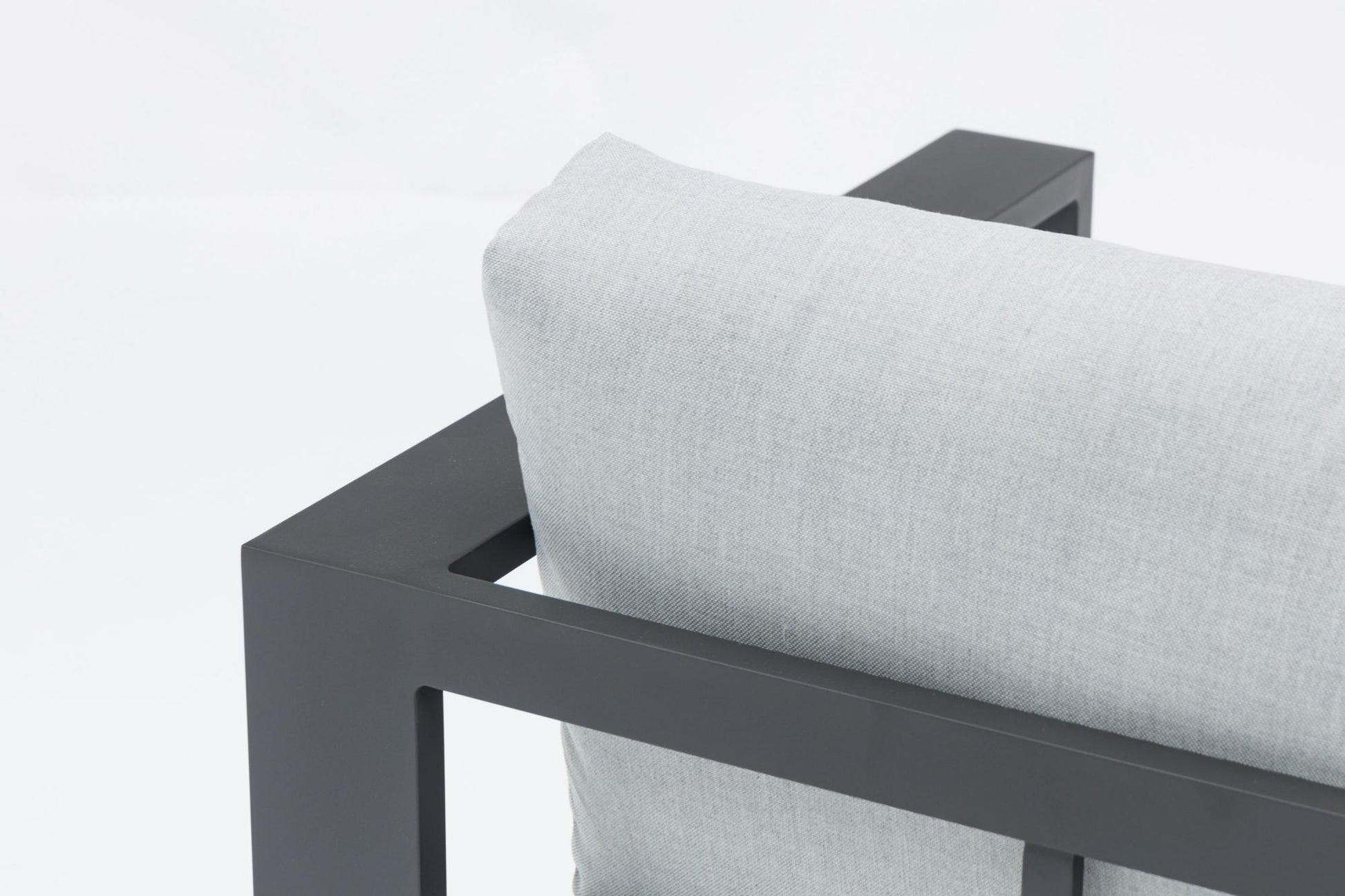 Sofá 1 plaza Niland aluminio antracita y cojinería gris medio