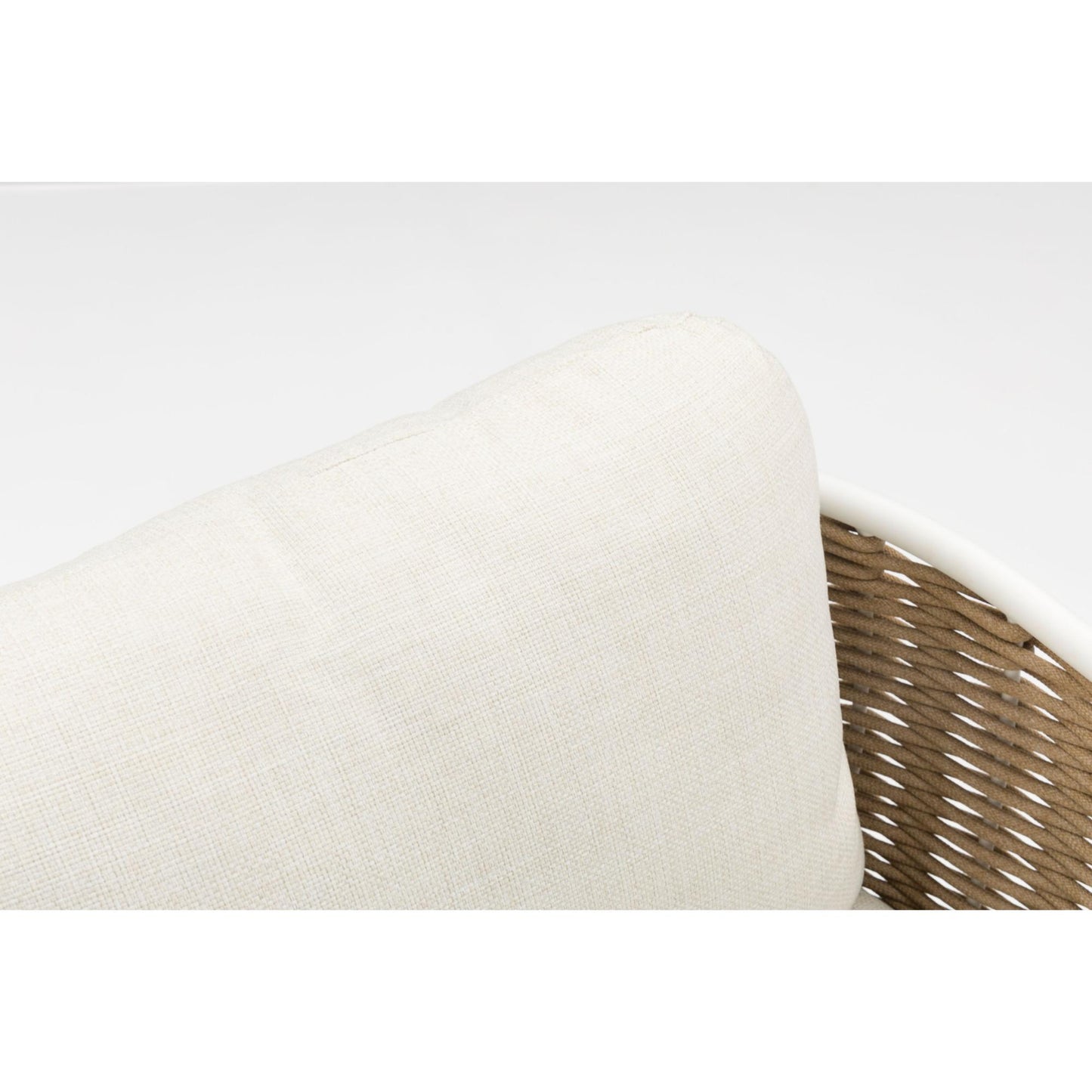Sofá 3 plazas Irvine aluminio blanco cuerda taupe cojín  beige